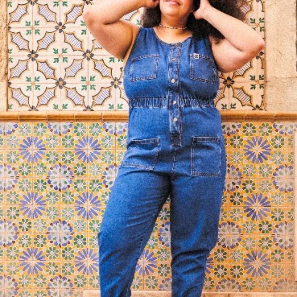 Lucy & Yak Juni Jumpsuit Mid Wash Blue